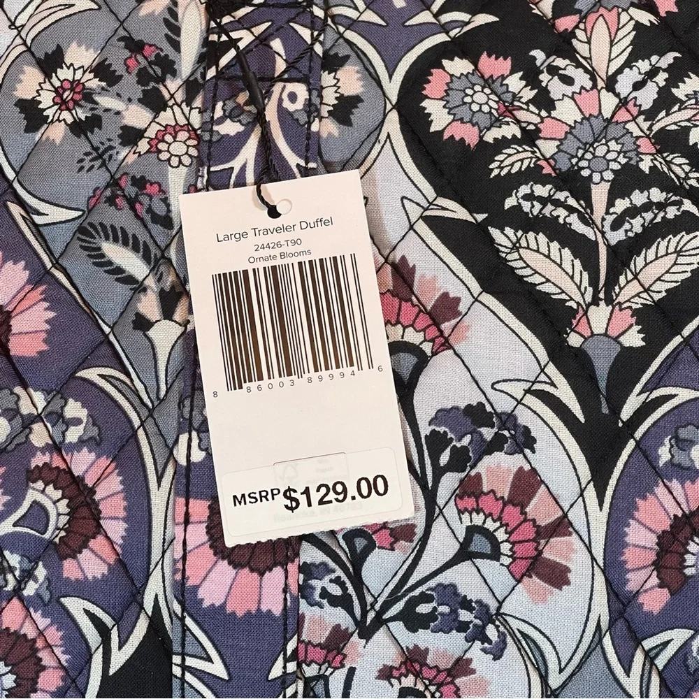 Vera Bradley Ornate Blooms Floral Large Traveler Duffel Bag Tote NWT New - Picture 2 of 13